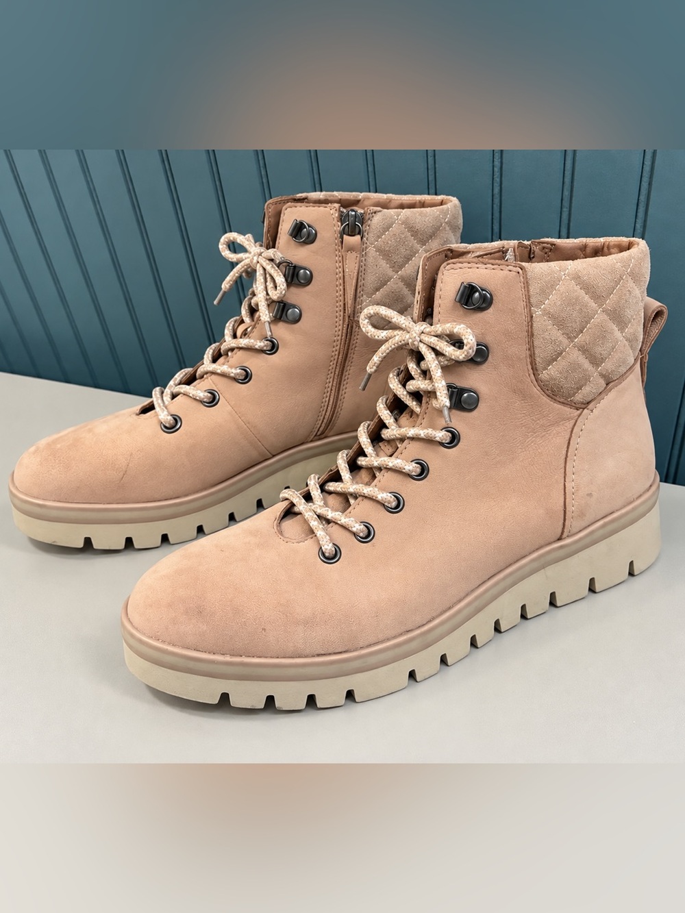Women’s Quilted Ankle Hiking Boot - Nude